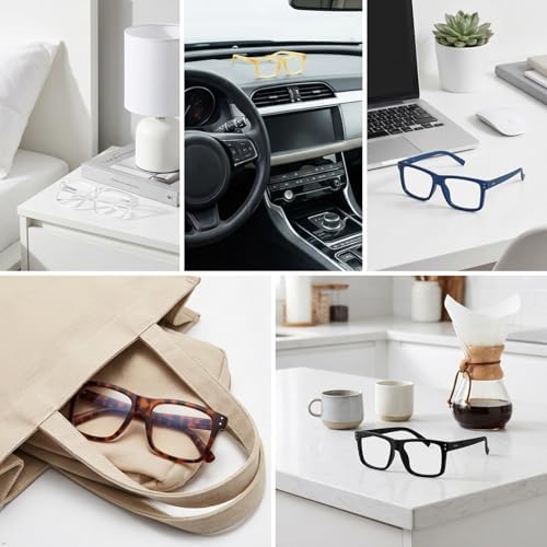 Eyekepper 5 Pack Reading Glasses +1.00, Oversized Square Large Frame Readers for Men Women, Fashion Spring Hinge Eyeglasses, Multi-Color Value Pack