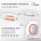 Fivona Sitz Bath for Toilet Seat Postpartum and Hemorrhoids Care - Yoni Steam Seat - Foldable Basin for Epsom Salt Soak - Portable Bidet BPA Free Temperature Resistant - Universal Fit - Pink