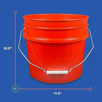 ePackageSupply 3.5 Gallon Plastic Bucket Only (Lid Not Included) I Heavy Duty I Food Storage, BPA-Free I 90 Mil All Purpose Pail I Made in The USA (Red, 1)