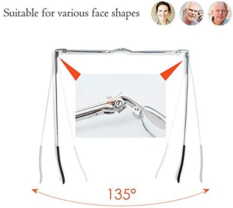 Mini Slim Reading Glasses for Men Women, with Pocket Pen Clip Tube Case