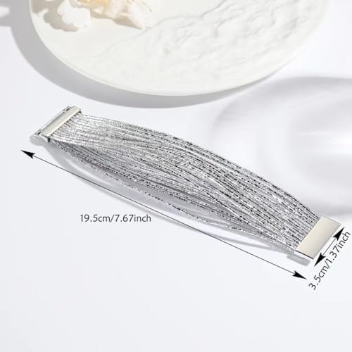KunBead Leather Sparkly Wrap Bracelets for Women Handmade Braided Boho Multilayer Bracelet Wristband Cuff Bangle Boho Bohemian