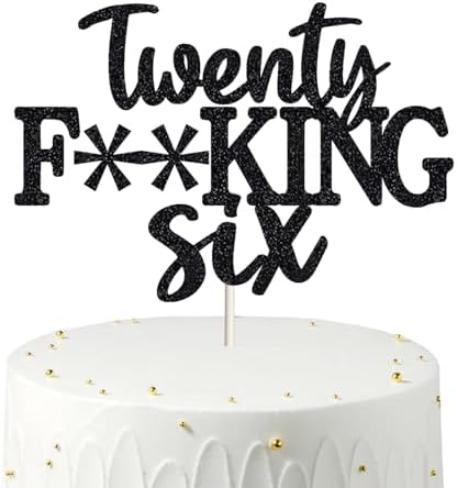 Happy 26th Birthday Cake Topper 26 Birthday Cake Toppers-Black Glitter, Funny 26th Cake Topper for Men,26 Cake Topper For Women, 26th birthday decorations,26th Birthday Cake Topper