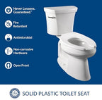 BEMIS 1955CTFR Commercial Heavy Duty Fire Retardant Open Front Toilet Seat without Cover, Industrial Seat for Long Lasting Use, Made in USA, Elongated, White