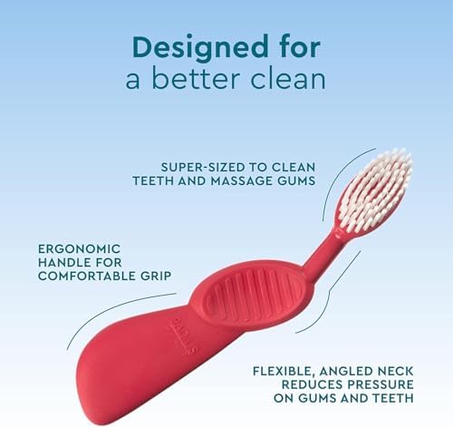 Radius Toothbrush, Flex Brush, Soft Bristles, Right Handed, Black Brush with White Bristles, BPA Free & ADA Accepted, Pack of 1 (Package May Vary)