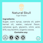 6 Dye‑Free Skull Sugar Shapes, Natural, Artificial Dye Free, Vegan Gluten‑Free Dairy‑Free, Halloween Cake and Cupcake Decorations (6)