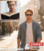 Hubeye Photochromic Reading Glasses for Men and Women TR90 Sport Reader Anti Glare UV Ray Filter （Matte black+Matte Red+Transparent，+2.0