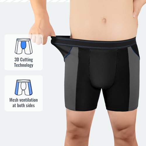 Carer Mens Incontinence Underwear Washable Incontinence Underwear for Men 80ml Absorbency Reusable Leak Proof Underwear for Men Bladder Leak Protection Urinary Incontinence Boxer Shorts Black L