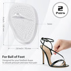 Metatarsal Pads and Shoe Grips for Heels - 2 Pairs Ball of Foot Cushions & 4 Pairs Anti Slip Shoe Grips, Gel Shoes Inserts and Rubber Non Slip Shoes Gummies for Heel