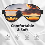 Aircraft Plane at Sunset Print Block Out Light Eye Sleep Mask,Soft Breathable Eye Cover, for Sleeping Travel Home Nap