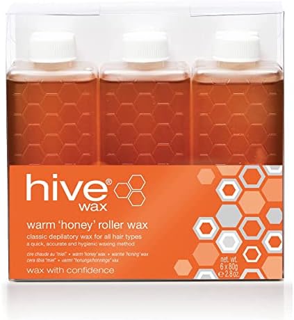 Hive Options Classic Warm Honey Wax Roller Depilatory Wax Cartridges 80g - Pack of 6