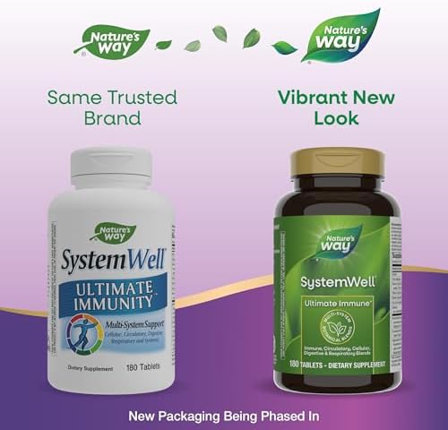 Nature's Way Systemwell Ultimate Immune* with Vitamins C, A, D, Zinc, & Selenium, Multi-System Botanical Blends Including Immune, Respiratory, Digestive & Circulatory, 180 Tablets (Packaging May Vary)
