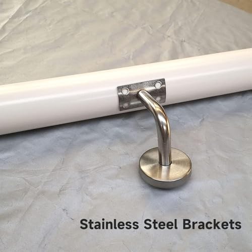 1ft-20ft Wood Handrails for Indoor Stairs Non-slip Safety Handrail Stair Banister Handrail Modern Wall-Mounted Round Stair Handrail Barrier-Free Staircase Grab Bar for Elderly Complete Kit(Wood,20ft/6