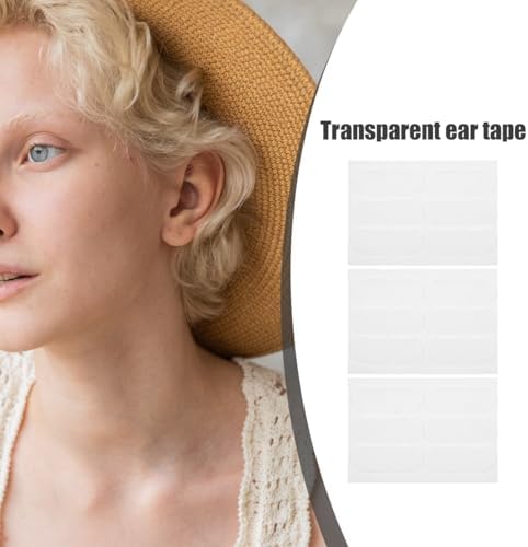 60Pcs Invisible Ear Correction Stickers - Transparent Silicone Ear Tape for Protruding Ears Comfortable Wear for Daily Use