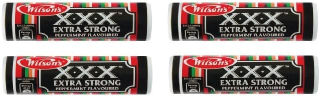 Wilsons XXX Extra Strong Roll Mint | 4 Pack | Peppermint Flavor |