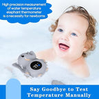 Baby Bath Thermometer, with LED Display and Temperature Warning,Kids' Bathroom Safety Products, Newborn Bath Safety Toy Thermometer (Elephant)