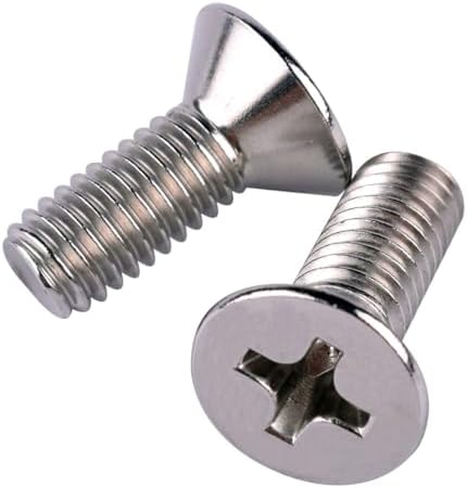 50Pcs #10-24 x 5/8" UNC Phillips Flat Countersunk Head Machine Screws, 304 Stainless Steel 18-8, Full Thread, Coarse Thread