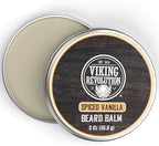 Viking Revolution Spiced Vanilla Beard Balm - Beard Butter with Argan Oil, Beard Softener for Men with Jojoba Oil - Beard Moisturizer for Men with Beeswax - Beard Wax for Men (2oz, 1 Pack)