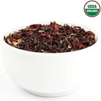 Hibiscus Tea 1LB (16Oz) 100% CERTIFIED Organic Hibiscus Flowers Herbal Tea (CUT&SIFTED), Caffeine Free Tea (200+ cups) 1 lb. Bulk Resealable BPA-Free Bag