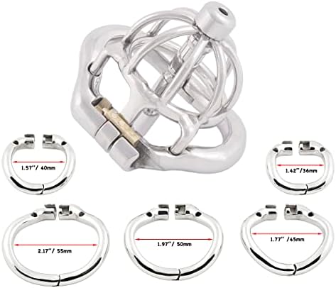 TERNENCE Chastity Locked Small Male Ergonomic Design Cock Cage with Urethral Tube T245 (45mm M Size)