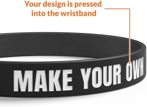 Custom Wristbands For Events, Fundraisers & Promotions | Add Text, Icons, & Logos | Bulk Rubber Bracelets | Classic 1/2” | 100% Silicone