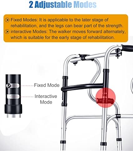 Folding Portable Standard Walker with Seat, No Wheels Compact Lightweight Medical Walking Aid for Hospital/Home, Adult Elderly Disabled Feito na China