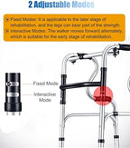 Folding Portable Standard Walker with Seat, No Wheels Compact Lightweight Medical Walking Aid for Hospital/Home, Adult Elderly Disabled Feito na China