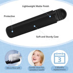 Rtteri 50 Pcs Travel Toothbrush Kit Bulk Folding Tooth Brush with Cover Transparent Potable Travel Size Mini Toothbrush Small Foldable Manual Tooth Brushes for Adult Camping School (Black Matte)