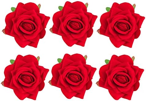 Gyufise 15Pcs Flower Cake Toppers Artificial Rose Cake Decorations Happy Birthday Artificial Red Rose Flowers Cake Toppers for Girls Party Wedding Baby Shower Supplies