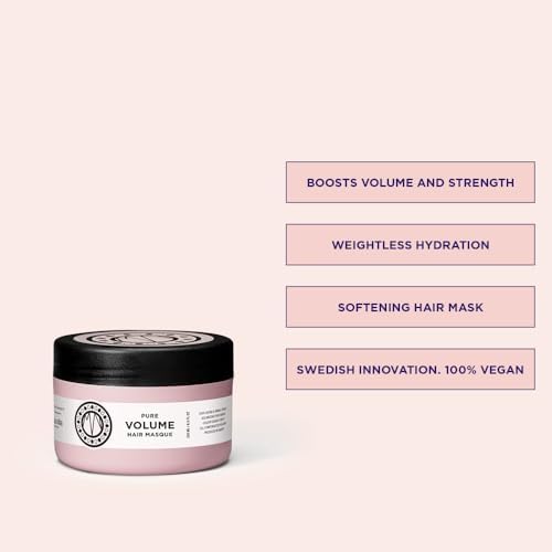 Maria Nila Pure Volume, Volumizing Hair Mask for Thicker Hair, Panthenol/Provitamin B5 Gives Volume to Thin & Fine Hair, 100% Vegan & Sulfate/Paraben free