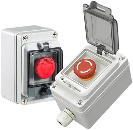 Emergency Stop Control Box Outdoor Button Switch Cassette Tape Protective Cover Waterproof Emergency Stop Button Control Box IP67 (Color : 1P, Size : 2NC)