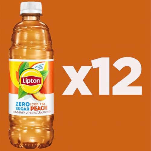 Lipton Diet Peach Iced Tea, 16.9 Fl Oz Bottles (Pack of 12)