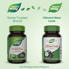 Nature's Way Activated Charcoal, Binds Unwanted Materials and Gas in the Digestive Tract*, 560 mg per 2-Capsule Serving, 100 Capsules (Packaging May Vary)