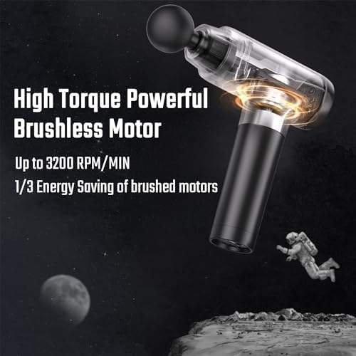 cotsoco Massage Gun with Heat Head, Muscle Massage Gun Deep Tissue Back Massager for Pain Relief, 20 Speeds Handheld Electric Massager Tool with Silent Brushless Motor, Gym Office Home Travel Use