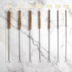 Tube Brush Kit 7pcs Brass Wire Tube Brushes Stainless Steel Bottle Brush Long Handle 11'' Wire Brushes for Cleaning Wire Pipe Tube Cleaner - 6mm/8mm/10mm/12mm/15mm/20mm/22mm