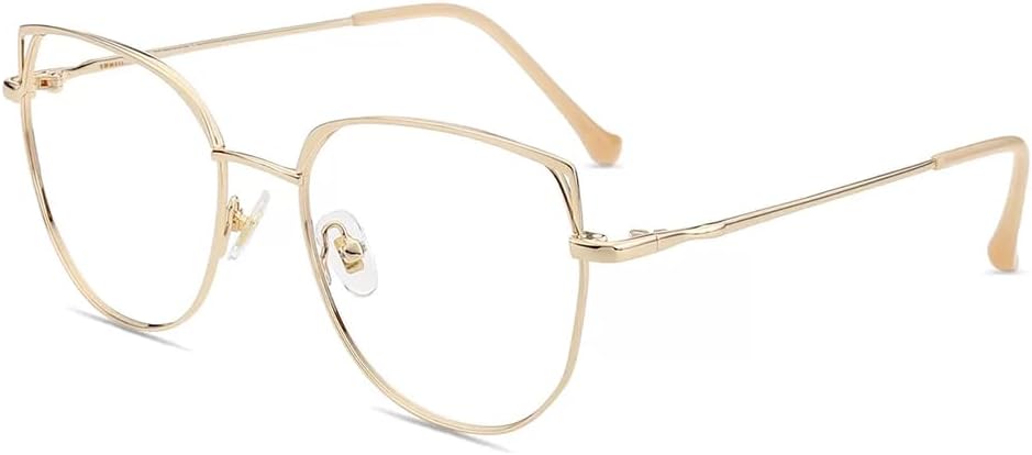Firmoo Cat Eye Blue Light Blocking Glasses for Women, Metal Lightweight Blue Light Filter Computer Glasses