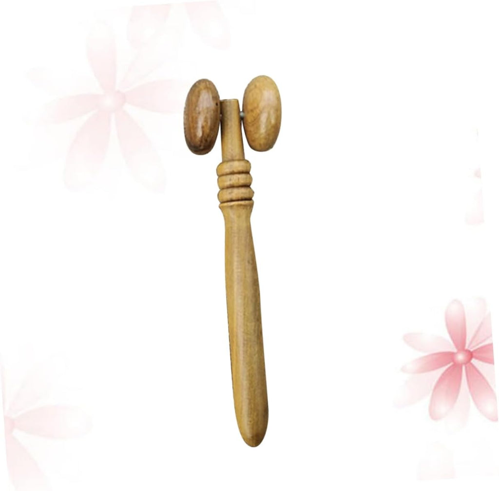 Beaupretty Ergonomic Wooden Facial Roller for Eye and Nose Massage Promotes Blood Circulation Portable Face Lifting Tool for Smooth and Firm Skin