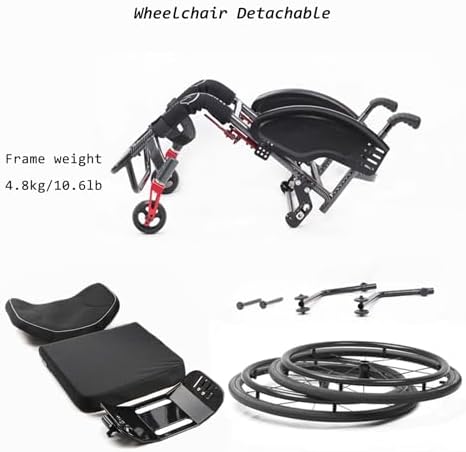 All-Terrain Sports Wheelchair,Aluminum Wheelchair,Portable Lightweight Wheelchair,Wheel Chair For Adults With Anti-Tipper,Self-propelled Manual Wheelchairs,Transport Wheelchair With Handbrakes(Size:42
