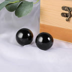 2PCS Solid Steel Baoding Balls Chinese Health Exercise Massage Balls with Carry Pouch for Stress Relief Hand Exercise Balls (50mm)