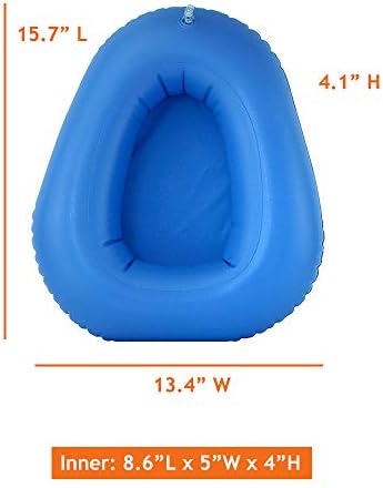 Mybow Inflatable Bedpan for Elderly Females Fractured Bed Pan Hospital Toilet Comfortable Inflatable Bed Potty for Adults Disabled Bariatric Bedpan Portable Toilet Nursing Equipment