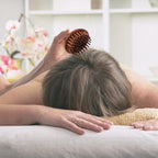 ORFOFE Wooden Scalp Massage Comb for Men and Women Handheld Meridian Comb with Ergonomic Grip for Hair Styling and Scalp Detoxing 2.95X2.95X2.36In
