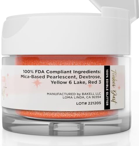 Bakell - Peach Tinker Dust (5g, 1x Jar) Edible Glitter for Food, Desserts, and Beverages!