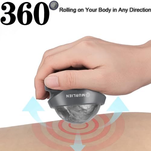 Massage Roller Ball, Tight and Sore Muscles Relief, Manual Massager, Alleviating Shoulder, Arms, Back, Legs, Calves or Muscle Tension - Gray