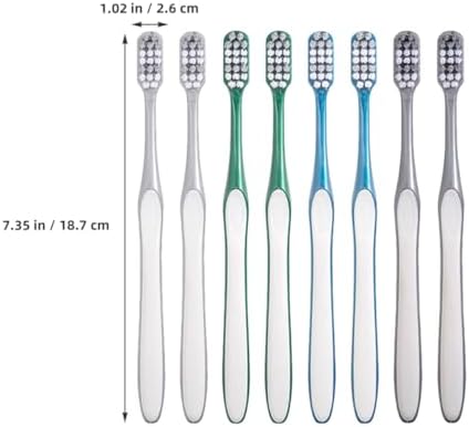 DOITOOL Hard Bristle Men’s Toothbrush 8pcs Set (4pcs X 2) Large Head Manual Toothbrushes for Travel and Household Plastic Teeth Cleaning Tools