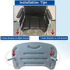 Wheelchair Tray Table - Removable Wheelchair Desk Lap Board Eating Aid for Nursing Patient, Fits Wheelchair Arms of Distance 16" - 20" (Blue)