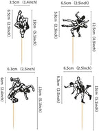 Ercadio 24 Pcs Wrestling Cupcake Toppers Glitter Black Man Wrestler Birthday Cupcake Pick Decorations Wrestling Sport Theme Kids Birthday Baby Shower Party Decorations