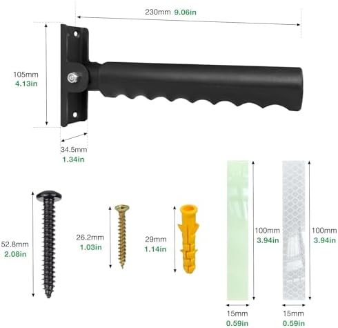 Safety Extended Doorway Flip Assist Handle Grip for Elderly with Reflective & Luminous Stickers Non-Slip Flip Up Grab Bars for Walll/Stairs/Doorframe Folding Doorway Assist Handle for Seniors