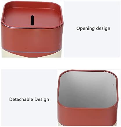 Razor Blade Disposal Container - Large Capacity Safety Blade Bank for Used Double Edge Safety Razors - Detachable Disposal Case with Beard Pattern for Barber Shops & Home, Reusable & Recyclable (Red)