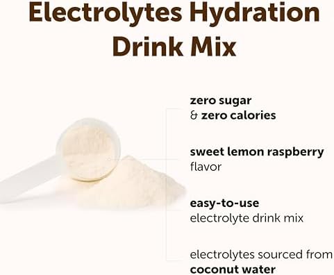 Micro Ingredients Electrolyte Powder, 2 lbs (139 Servings) | Lemon Raspberry Flavor | High Potassium (1,000mg) + Coconut Water & Real Lemon Juice | No Sugar, Keto Friendly | Non-GMO