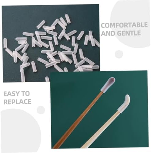 30pcs Silicone Ear Spoon Sleeves Reusable Ear Cleaning Cover for Removal Soft Cleaning Tool Cover Wax Removal Accessory Compatible Various Scoops