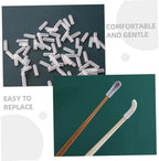 30pcs Silicone Ear Spoon Sleeves Reusable Ear Cleaning Cover for Removal Soft Cleaning Tool Cover Wax Removal Accessory Compatible Various Scoops